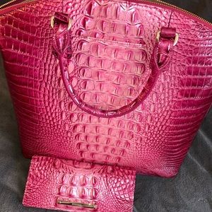 Brahmin Magenta Handbag and Wallet